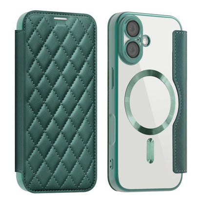 Shield Magsafe RFID Anti-theft Rhombus Leather Phone Case