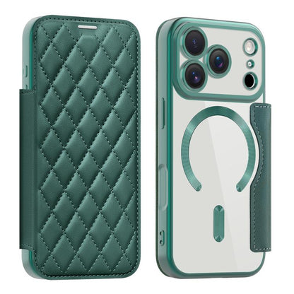 Shield Magsafe RFID Anti-theft Rhombus Leather Phone Case