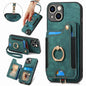 Retro Skin-feel Ring Multi-card Wallet Phone Case
