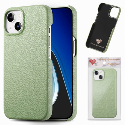 Litchi Oil Edge Leather Back Phone Case