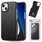 Litchi Oil Edge Leather Back Phone Case