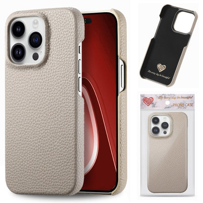 Litchi Oil Edge Leather Back Phone Case