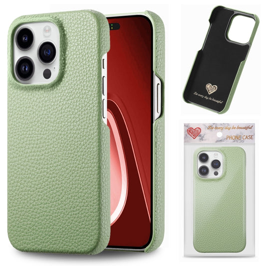 Litchi Oil Edge Leather Back Phone Case