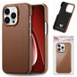 Litchi Oil Edge Leather Back Phone Case