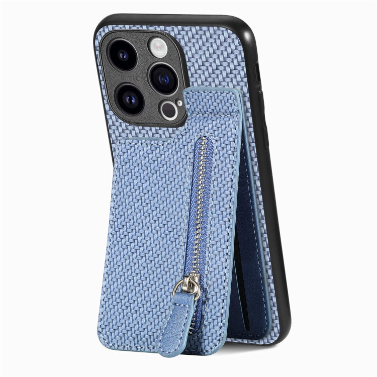 Carbon Fiber Vertical Flip Zipper Phone Case