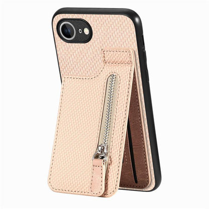 Carbon Fiber Vertical Flip Zipper Phone Case