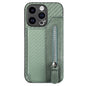 Carbon Fiber Horizontal Flip Zipper Wallet Phone Case