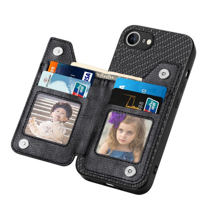 Carbon Fiber Horizontal Flip Zipper Wallet Phone Case