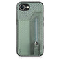 Carbon Fiber Horizontal Flip Zipper Wallet Phone Case