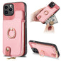 Cross Leather Ring Vertical Zipper Wallet Back Phone Case