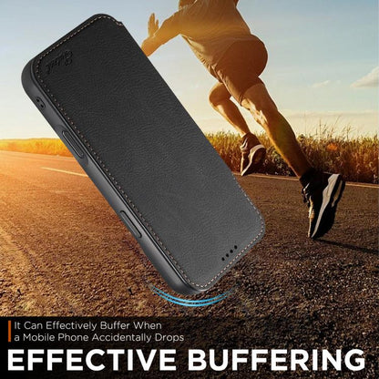 Suteni J06 Retro Matte Litchi Texture Leather MagSafe Phone Case