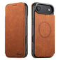 Suteni J06 Retro Matte Litchi Texture Leather MagSafe Phone Case