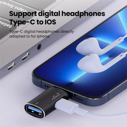 JS-103 8 Pin Male to USB+Type-C Female OTG Adapter