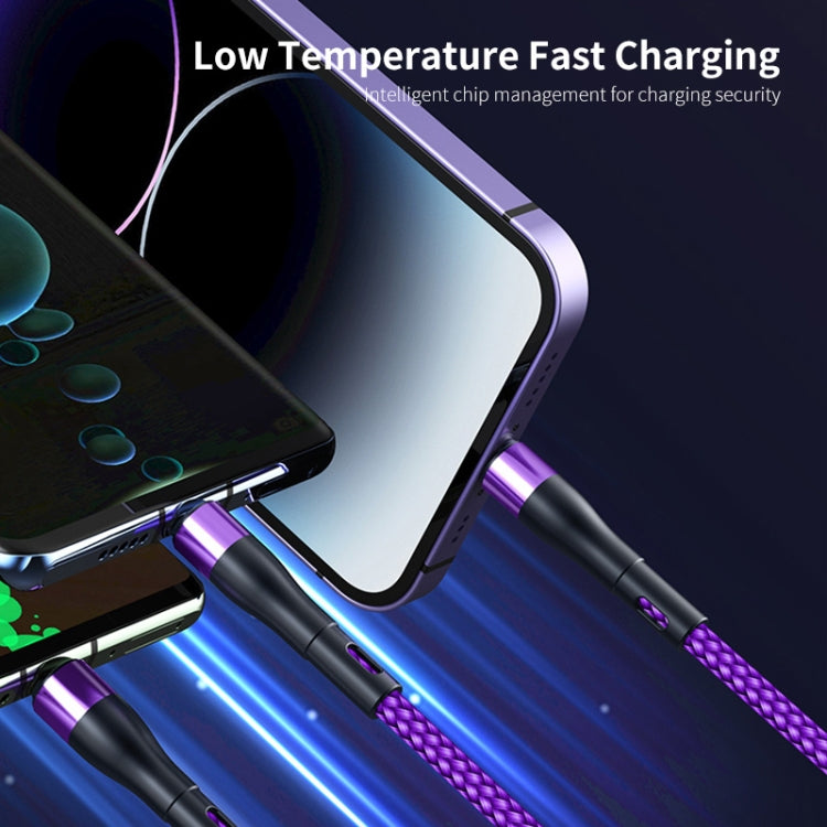 ENKAY 6-in-1 5A USB + Type-C to Type-C / 8 Pin / Micro USB Multifunction Fast Charging Cable