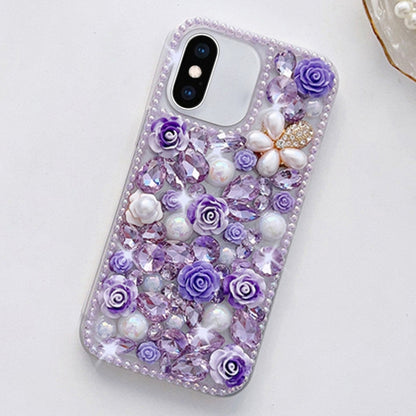 Rose Hand-set Diamond PC Phone Case