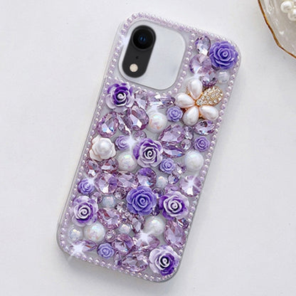 Rose Hand-set Diamond PC Phone Case