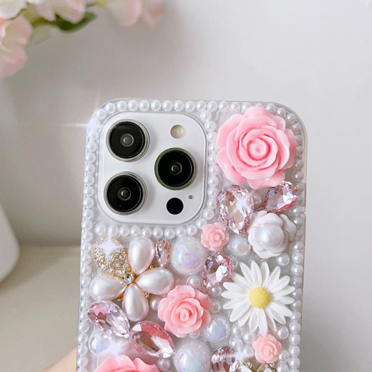 Rose Hand-set Diamond PC Phone Case