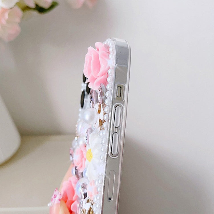 Rose Hand-set Diamond PC Phone Case