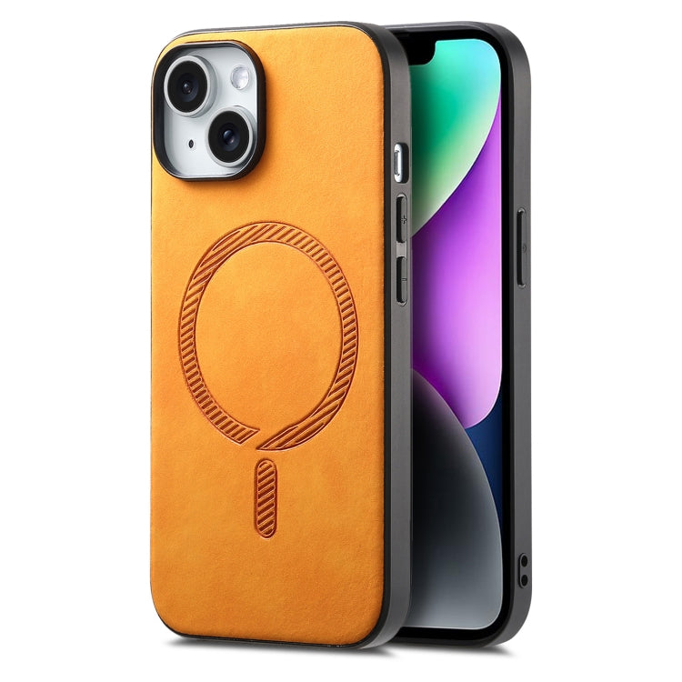 Solid Color Retro Magsafe PU Back Cover Phone Case