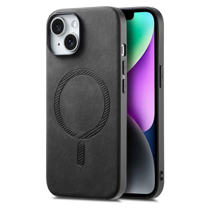 Solid Color Retro Magsafe PU Back Cover Phone Case