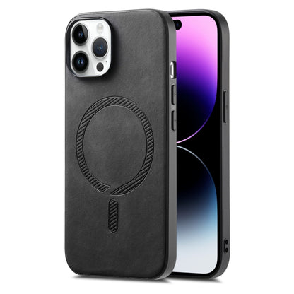 Solid Color Retro Magsafe PU Back Cover Phone Case