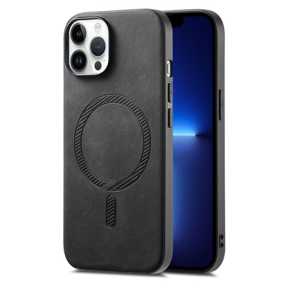 Solid Color Retro Magsafe PU Back Cover Phone Case