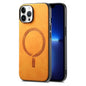 Solid Color Retro Magsafe PU Back Cover Phone Case