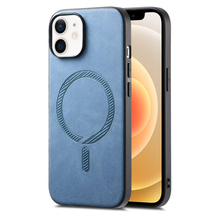 Solid Color Retro Magsafe PU Back Cover Phone Case