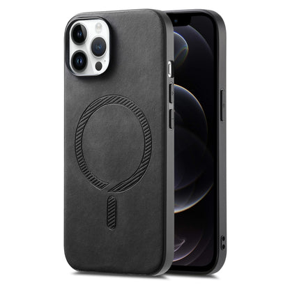 Solid Color Retro Magsafe PU Back Cover Phone Case