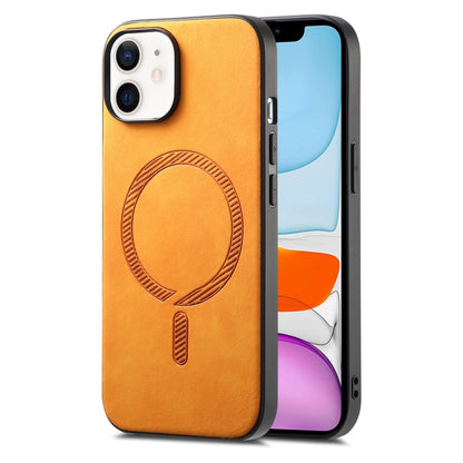 Solid Color Retro Magsafe PU Back Cover Phone Case