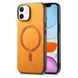 Solid Color Retro Magsafe PU Back Cover Phone Case