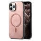 Solid Color Retro Magsafe PU Back Cover Phone Case