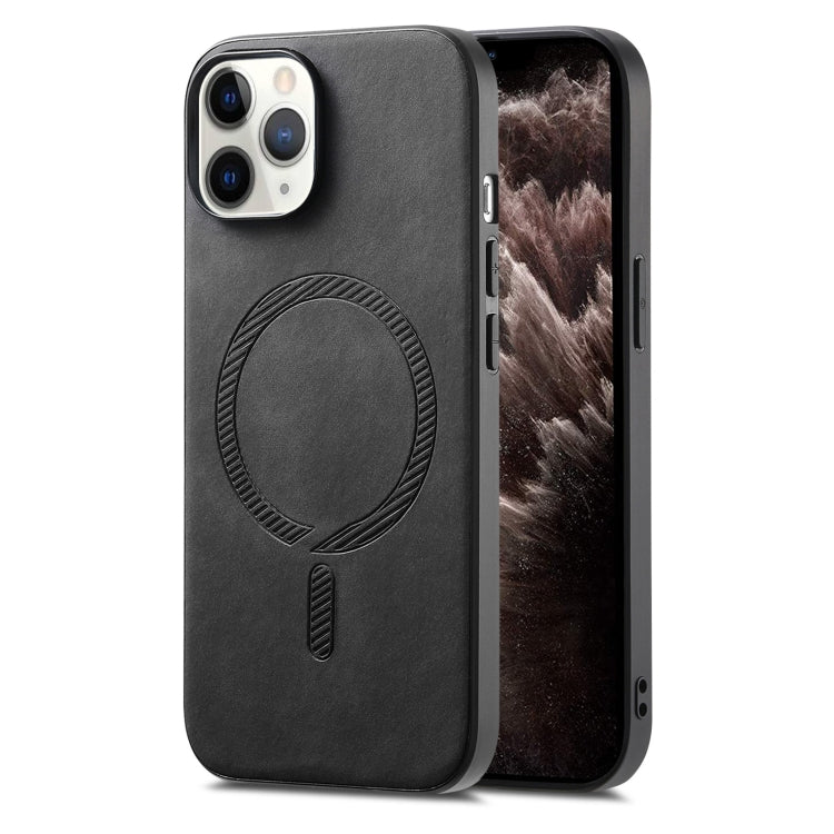 Solid Color Retro Magsafe PU Back Cover Phone Case