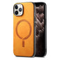 Solid Color Retro Magsafe PU Back Cover Phone Case