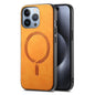 Solid Color Retro Magsafe PU Back Cover Phone Case