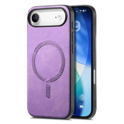 Solid Color Retro Magsafe PU Back Cover Phone Case