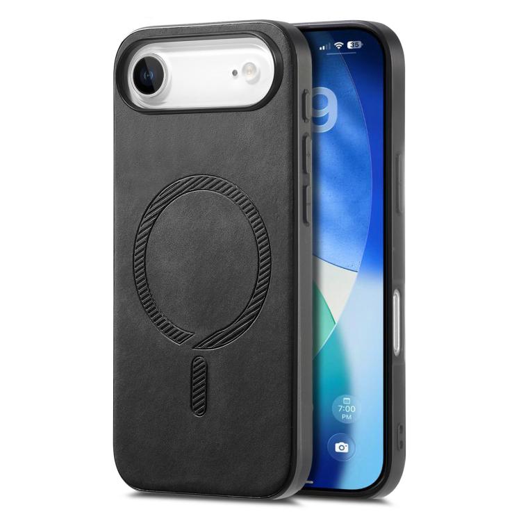 Solid Color Retro Magsafe PU Back Cover Phone Case