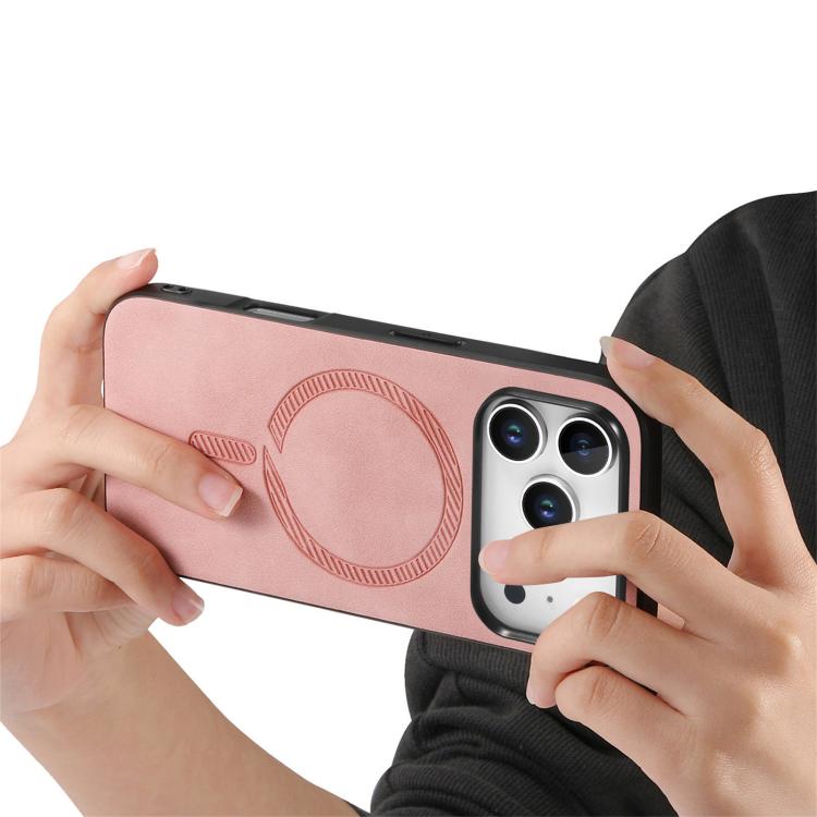 Solid Color Retro Magsafe PU Back Cover Phone Case