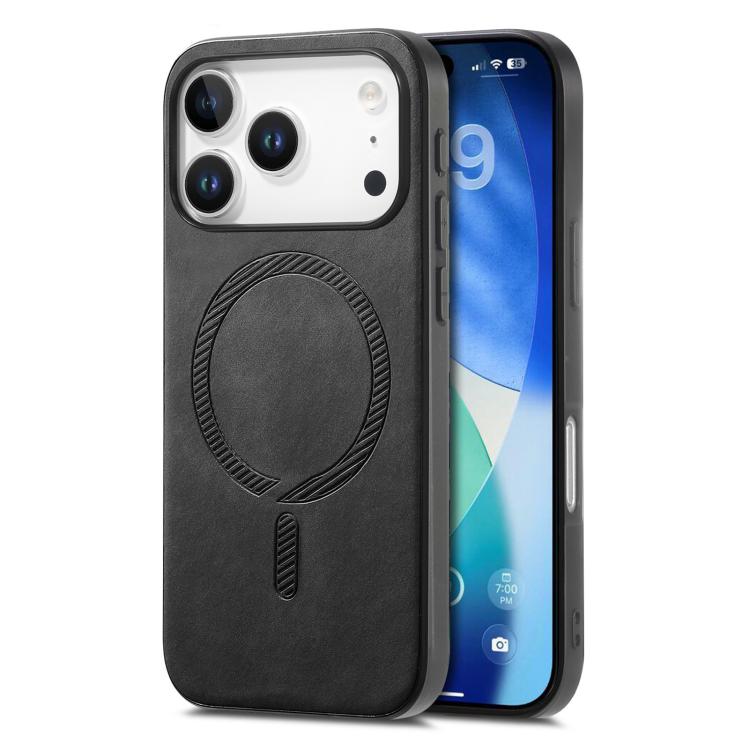 Solid Color Retro Magsafe PU Back Cover Phone Case