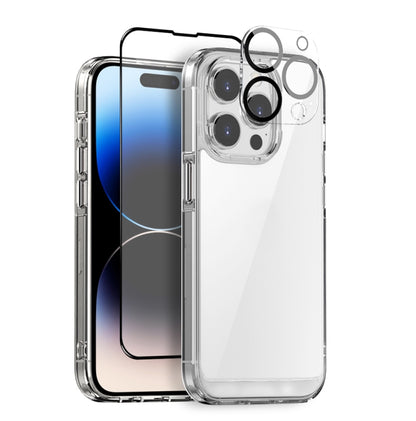 NORTHJO 3 in 1 Clear Phone Case with Screen Film + Rear Lens Film