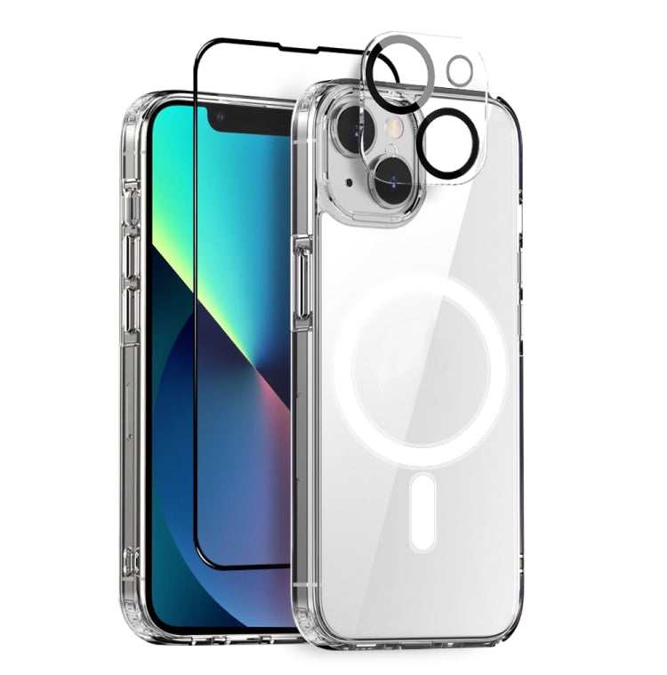 NORTHJO 3 in 1 Magsafe Clear Phone Case with Screen Film + Rear Lens Film