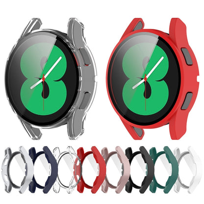 For Samsung Galaxy Watch FE 40mm PC + Tempered Glass Film Integrated Watch Protective Case