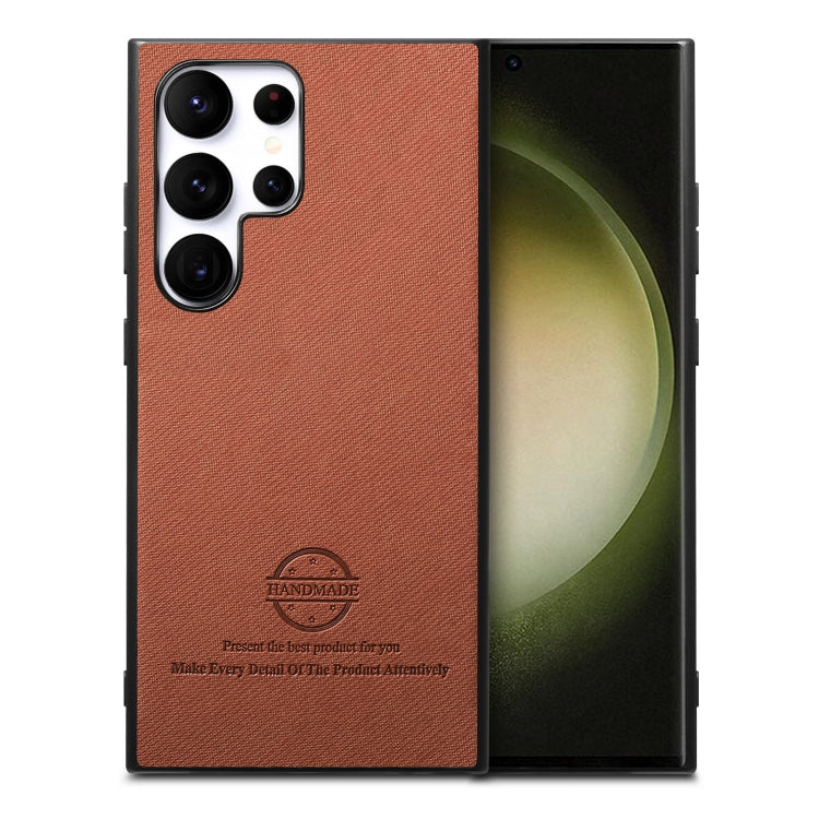 Twill Fabric Leather Skin Back Phone Case, For Samsung Galaxy S23 Ultra 5G, For Samsung Galaxy S23+ 5G, For Samsung Galaxy S23 5G