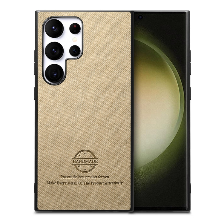 Twill Fabric Leather Skin Back Phone Case, For Samsung Galaxy S23 Ultra 5G, For Samsung Galaxy S23+ 5G, For Samsung Galaxy S23 5G