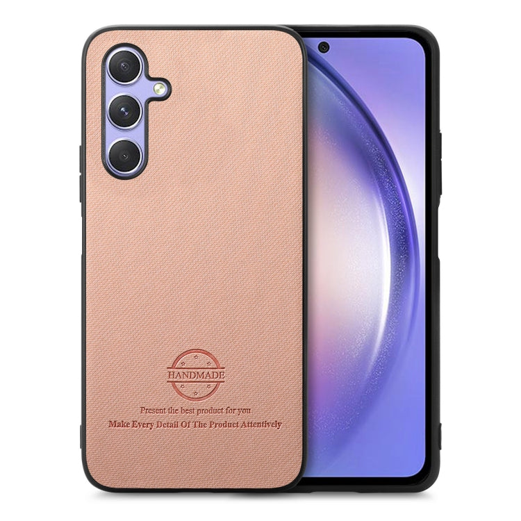 Twill Fabric Leather Skin Back Phone Case, For Samsung Galaxy S23 FE 5G, For Samsung Galaxy A34 5G, For Samsung Galaxy A54 5G