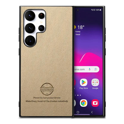 Twill Fabric Leather Skin Back Phone Case, For Samsung Galaxy S25 5G, For Samsung Galaxy S25+ 5G, For Samsung Galaxy S25 Ultra 5G
