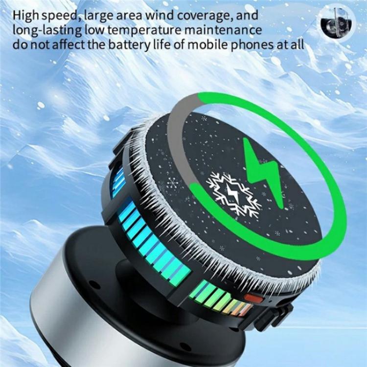 X19 Car Phone Holder 15W Wireless Charging Vacuum Suction Cooling Magnetic Phone Stand, X9 (Black), X9 (Silver)