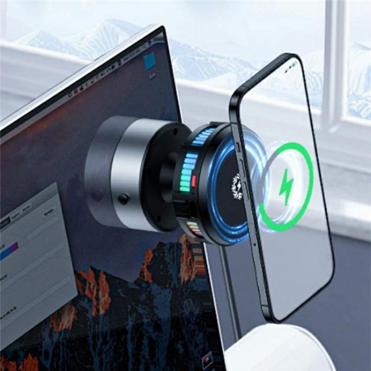 X19 Car Phone Holder 15W Wireless Charging Vacuum Suction Cooling Magnetic Phone Stand, X9 (Black), X9 (Silver)