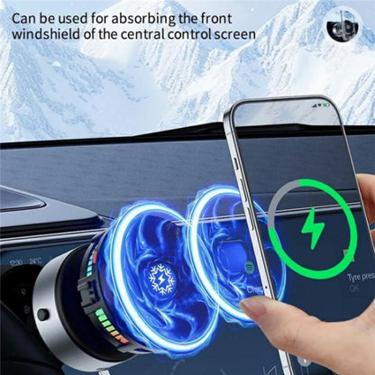 X19 Car Phone Holder 15W Wireless Charging Vacuum Suction Cooling Magnetic Phone Stand, X9 (Black), X9 (Silver)