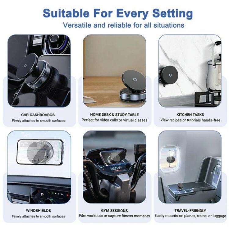 K009 360 Degree Rotation Navigation Holder Mechanical Vacuum Suction Magnetic Car Stand